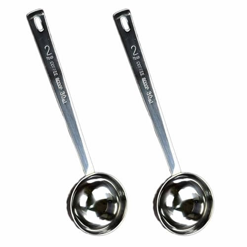 2 Pieces 2 Tablespoon Scoops with Long Handle, 30 ML Stainless Steel Coffee Measuring Spoon 30ml Measuring Tablespoon for Coffee Milk Fruit