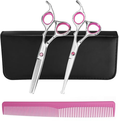 Safety Round Tip Toddler Haircut Scissors Kit - Stainless Steel 11-Piece Hair Clippers for Kids, Men, Women & Salon Use - Professional Barber Grooming Shears with Thinning & Layering Tools