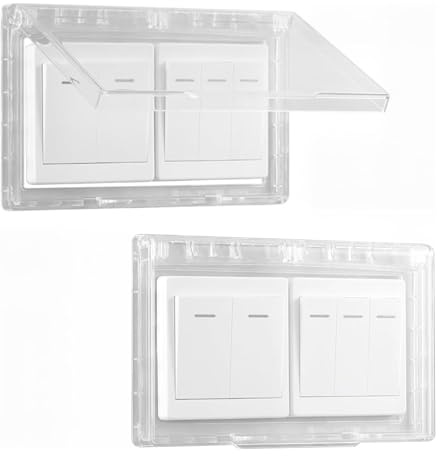 2 prese di copertura, copertura per interruttore della luce, protezione completa, impermeabile e antipolvere, per bagno, cucina e esterni