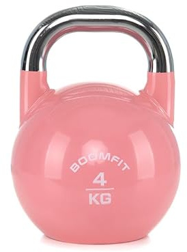 BOOMFIT Competition Kettlebell 4 kg aus Stahl | Wettkampf-Kugelhantel mit 33 mm Standard-Griff | Ideal für Technikarbeit Snatch Aufwärmen | Einheitliche Wettkampfgröße für Kettlebell Sport