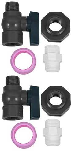 Homoyoyo 2 Juegos Kit de Grifo para Barril de Lluvia Pulg con Válvula de Derivación Accesorio de PVC Resistente la Intemperie con Conexión Mamparo y Adaptador Macho para Manguera de Jardín
