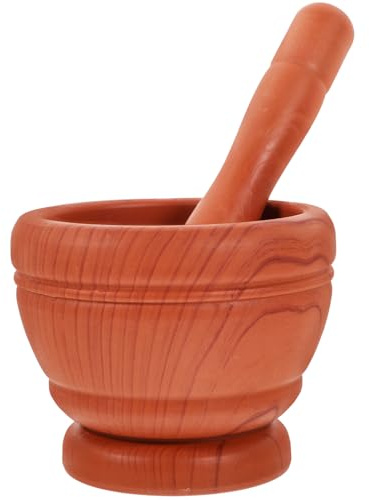 BESPORTBLE Pilon à Épices en Plastique Bol à Broyer Presse-Ail Manuel Cuisine Pilon Ménager Multifonction pour Ail Herbes et Épices Taille Petite Finition Bois Ensemble 1 Pièce