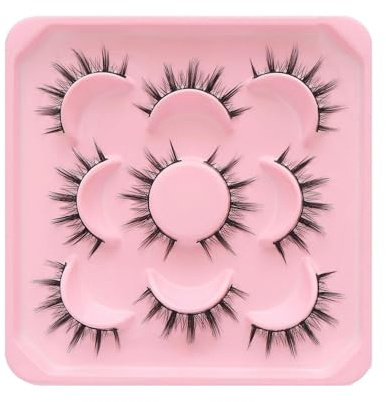 False Eyelashes Natural Cosplay Lashes Doll Anime Japanese Faux Mink Pack Spiky Manga Fake Eyelashes Wispy Long Thick Ruffle Fake Eye Lashes 5 Pairs