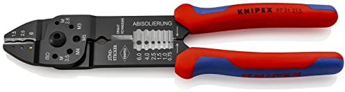 KNIPEX Pince à sertir sur carte LS noire laquée avec poignées multimatières 230 mm, 97 21 215 SB