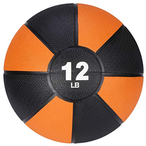 Epetlover 12lb Slam Medicine Ball Weighted Fitness Workout Ball with Rubber Shell Textured Grip for Core Strength, Exercise, Cardio, Balance and Flexibility Improves