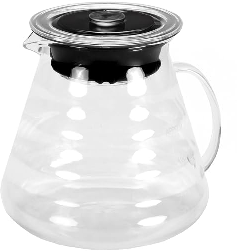 Jucoan Glass Coffee Server, 600ml(20oz) Borosilicate Glass Range Coffee Tea Carafe, Heat Resistant Coffee Pot, Clear
