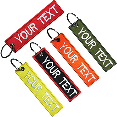 misscase Porte-clés de Broderie Personnalisée, 1pcs accessoires de porte - clés de voiture personnalisés, Porte-clés moto double face pour homme femme sac à dos voiture ATV