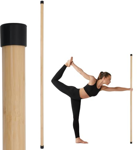 P Polerden Yoga Stick, 58 inches Stretching Stick for Mobility, Exercise Stick with Non-Slip Ends, Exercise Dowel for Physical Therapy, Balance Pole and Stretch Bar for Stretching Equipment