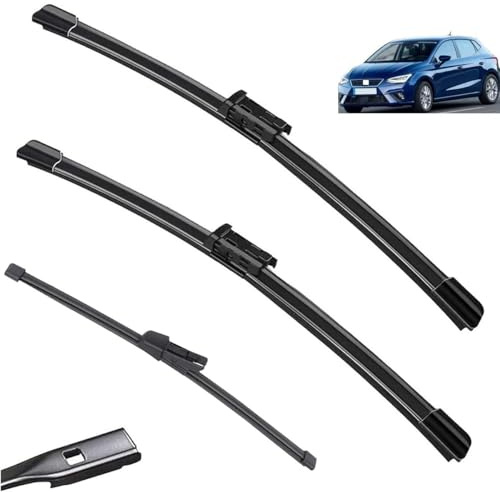 Balais d'essuie-glace avant de voiture compatible avec Seat Ibiza SE270 6F 2018-2023, pare-brise, fenêtre, brosses de pluie de voiture 26+16