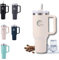 RINCS Essentials Insulated Mug with Handle – Stainless Steel Tumbler Cup with Straw | 1100ml, 40 oz | Cup Holder Friendly | Travel Thermal Coffee Mug for Hot & Cold Drinks (Nude)