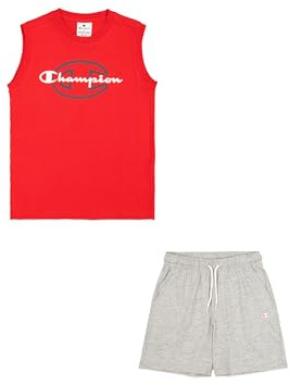 Champion Legacy Boy-Graphic Sleeveless Crewneck Set with Large Print Impostato, Red (RS011), 11-12 Anni Bambino