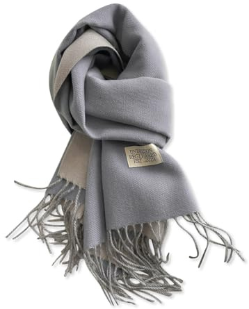 LumiSyne Reversibile Sciarpa In Cashmere Per Donna Uomo Tinta Unita Pashmina Scialle e Wrap Double-Face Bicolore Tessitura Pianura Sciarpa Con Nappa Lungo Grande Sciarpe Leggero Calda Stole