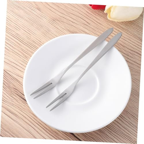 ULTECHNOVO 5Pezzi Forchette da Frutta Acciaio Inossidabile da Eleganti Forchette da Dessert per Torte Frutta e Antipasti Lavabili Lavastoviglie e Ristorante