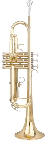 Bullfighter Standard Trompete Set Standard Bb Messing Trompete mit Hartschalenkoffer, Handschuhen, Reinigungstuch, 7C Trompetenmundstück, Trompeten für Anfänger und Studenten (Gold)