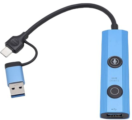 Fockety Estación de Acoplamiento de la Computadora Portátil AI, 5 en 1 3 Puertos USB C Hub con Herramientas de IA Tooles Transcripción de Transcripción Converter Tool USB 3.0 Hub para