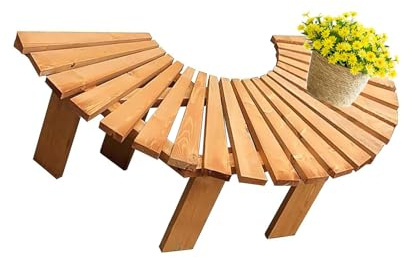 Trädbänk Runtom, Halvrund Uteplats I Trä, For Gräsmatta, Trädgård Och Pool (endast Bänkar)(Color 1)