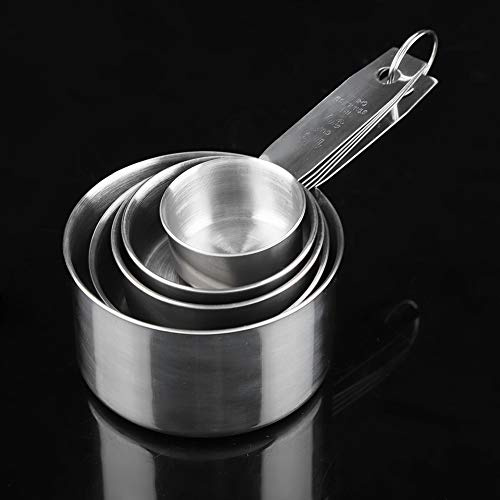 Generic Slitstark Måttkoppssats i Rostfritt Stål för Bakning, Matlagning, 5 St för Kök, Stapelbar Måttsked Mot Rost för Hemmakock