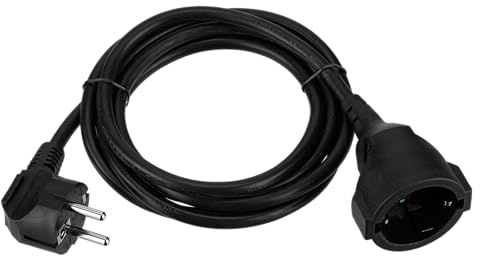 REV 0016020514 förlängning, förlängningskabel med vinkelkontakt 2 m, 3680 W, svart