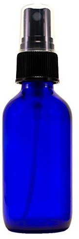 2 oz Cobalt Blue Boston Round Glass Bottle with Fine White Mist sprayer 12/bx