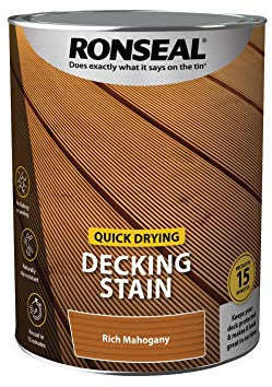 Ronseal Q/D DECKING STAIN RICH MAHOGANY 5L,PAINT