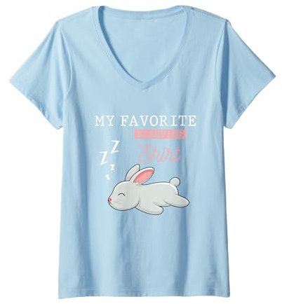 Femme Animal Mignon Lapin Endormi Pyjama Chemise De Nuit Dormir T-Shirt avec Col en V