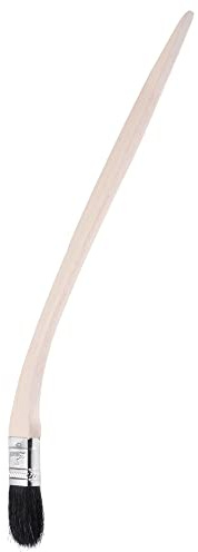 uxcell Bent Radiator Paint Brush 16 Length 1 Width Bristle with Long Wood Handle for Wall Treatment Black
