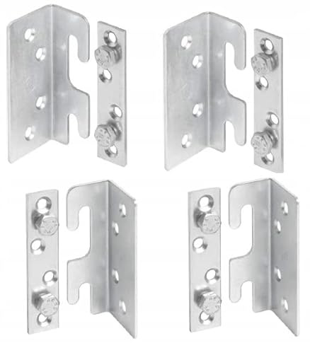 SAZ Bettbeschlag Bettbeschläge Bettverbinder Metallverbinder Haken 4 Set mit schrauben