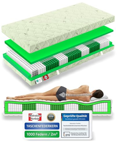 Matratzen Perfekt Taschenfederkernmatratze München 160x200 H5 23 cm