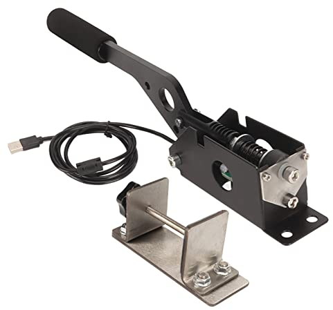 Septpenta Freno de Mano USB SIM de 64 bits, Diseño Todo en Uno, Cable USB de 51 Pulgadas, Calibración Automática, Accesorios de Juego de Carreras de Simulación de Freno e Lineal