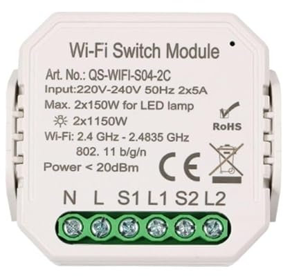 Module Double Interrupteur - Blanc/Wifi