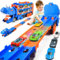 iKidiki Juguetes Niños 2 3 4 5 6 Años, Dinosaurios Juguetes Camiones de Juguete para Niños Regalo Niño 2 3 4 5 6 Años Coches para Niños, 150 CM Dinosaurios Pista de Coches para Niños