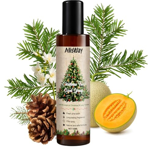 Fragancia de Árbol de Navidad, Ambientador Navidad, Aroma Fresco a Pino, Que Crea un Ambiente Festivo, Apto para Arboles de Navidad, Interiores o Ropa, 100 ml