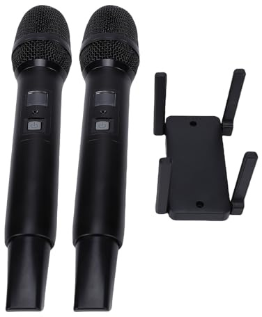 aqxreight Microfonico Wireless True Diversity Microfono Portatile Canto Karaoke Amplificatore Vocale Connettività Alluminio ABS 2 Batterie Microfono