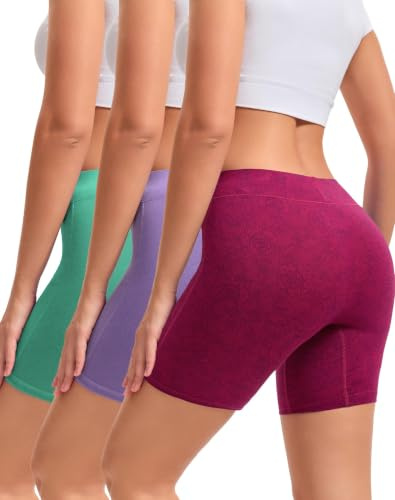 INNERSY Womens Boxers Anti Chafing Shorts High Waist Underwear Pack of 3 | Cotton Boyshorts under Dress or Skirt, Chub Rub Panty Long Leg, Breathable and Soft for Daily Wear, Sports/Running, Tag-free