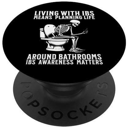 Funny IBS Awareness Irritable Bowel Syndrome Warrior Gifts PopSockets Adhesive PopGrip
