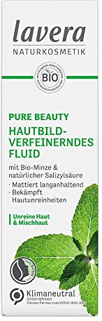 lavera Hautbildverfeinerndes Fluid, Reines und ebenmäßiges Hautbild. Unreine Haut, Intensive Feuchtigkeit. Bio Pflanzenwirkstoffe, Natural und innovative Gesichtspflege 1er Pack (1 x 50 ml)