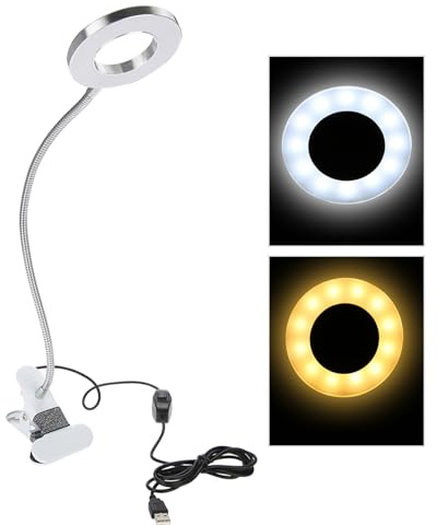 USB Make-up Tätowierung LED Lampe Beauty Tischlampe mit Clamp für Microblading Augenbraue / Eyeliner, Zuhause und Salongebrauch (weißes Licht / warmes Licht)