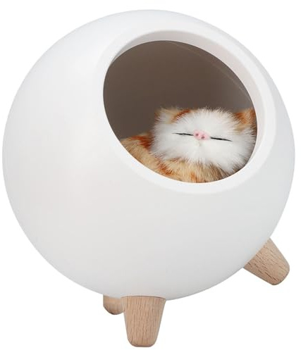 TOPINCN Nette Katze Nachtlicht Little Pet House LED Nachtlampe Schlafzimmer Beleuchtung Atmosphäre Lampe Home Office Schlafzimmer Zimmer(Weiß)