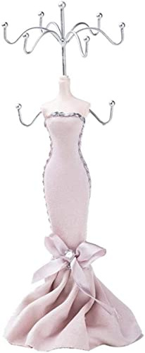 YWEC Présentoir à Bijoux Collier Porte-Boucle d'oreille Mannequin Porte-Bijoux Présentoir Robe de Princesse Collier Porte-Bijoux pour Femme et Fille Cadeaux, 28 * 8.5cm