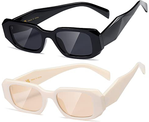 kimorn Rectangle Trendy Sunglasses for Women Men Retro Trendy Sun Glasses 90’s Vintage Square Frame