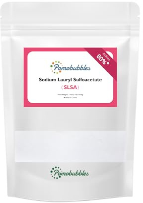 Pomobubbles 1 Pound SLSA Sodium Lauryl Sulfoacetate Powder Long Lasting Foam & Bubbles, Gentle on Skin, Bath Bomb Additive, Surfactant & Latherer, Making Bath Bombs