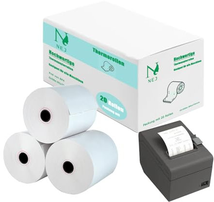 Thermorollen 80mm x 70mm x12mm Premium Bonrollen Kassenrollen für PDQ POS EPOS Kassensysteme und Drucker (100)
