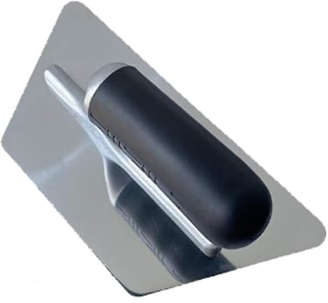 Llana de yeso con mango 23 x 10 cm. Paleta acabado for cemento. Acero inoxidable chapado en oro y plata. Aleación ligera. Mango goma suave(Silver,C)