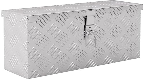 HOMCOM Gerätekasten Anhänger Kiste Aluminium 50 x 15,5 x 20,5 cm