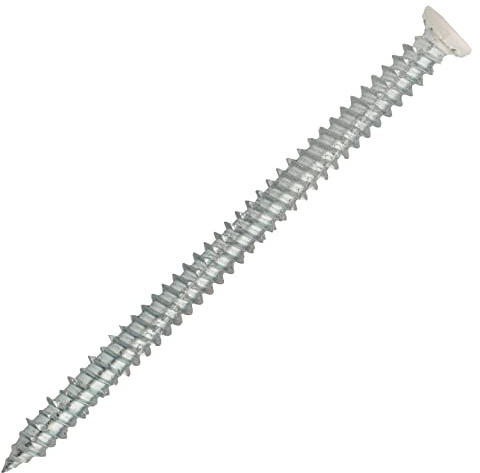SCELL-IT, Boîte 100 Vis béton à fixation directe 7.5x60 mm, Tête fraisée blanc T30, Fixation directe dans le matériau support, Montage traversant sans tension grâce à son filetage