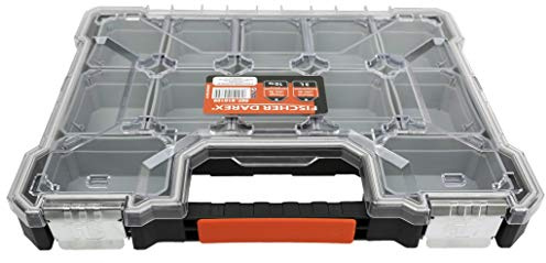 Fischer darex Mallette organiseur 12 compartiments - fermeture acier - Poignée ergonomique