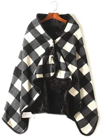 UKKD Decke Tragbare Plaid Fleece-Decke Mit Knopf Winte Warmwürfe Auf Dem Schlafsofa-Reise Verdicken Schlafzimmer-Plaids-Decke