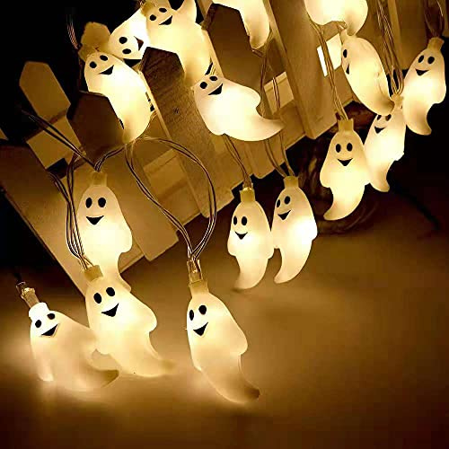 LED Lichterkette 3m 20 LED Geist, Batteriebetrieben Halloween Deko
