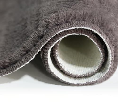 Elart Badematte Set 2 Teilig | Saugfähige Badezimmerteppich, Waschbar, Wasserdichter Badteppich, Badvorleger Set, Fußmatte 60x100 cm und 60x50 cm | (Anthrazit)