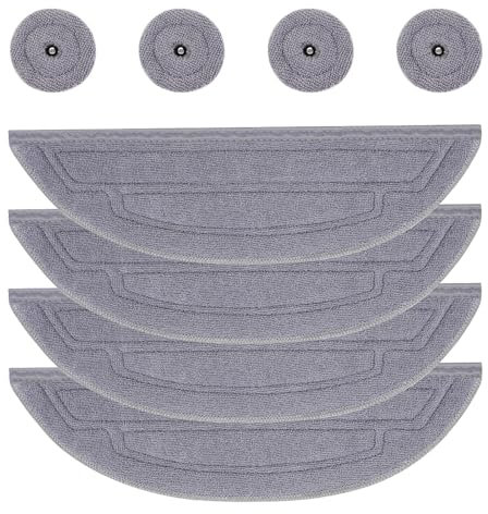 VIEWALL S8 MaxV Ultra Wischtücher für Roborock S8 MaxV Ultra Saugroboter,Ersatz Wischmopp Mikrofaser Weich Waschbar und Wiederverwendbar, 4 Duale Schallvibrationsmodule Wischpad & 4 Runden Mopps